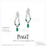 AAA Replica Piaget Jewelry - 925Silver White Gold Emerald Earrings